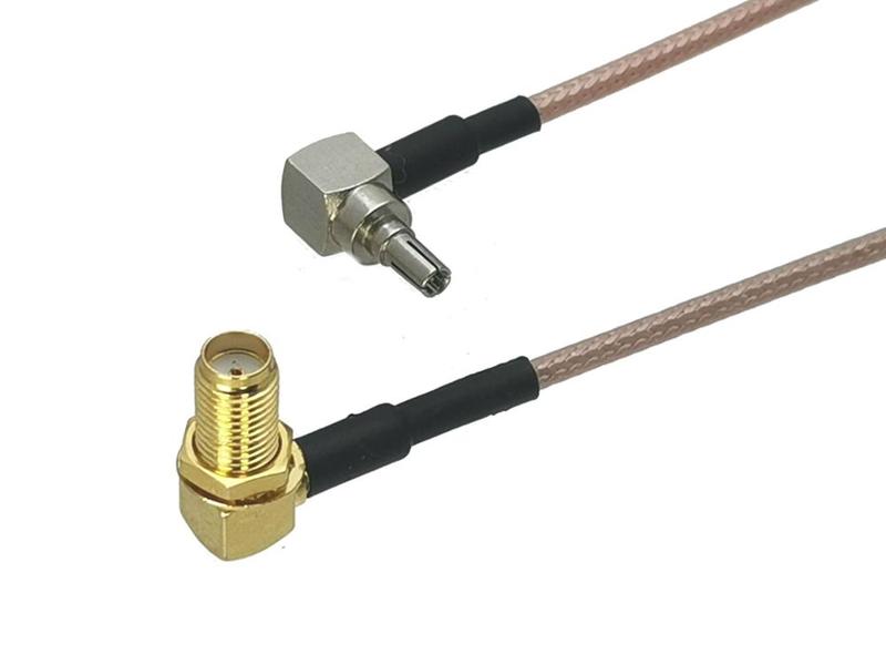 1Pcs RG316 SMA Female Bulkhead RA to CRC9 Male Plug Right an