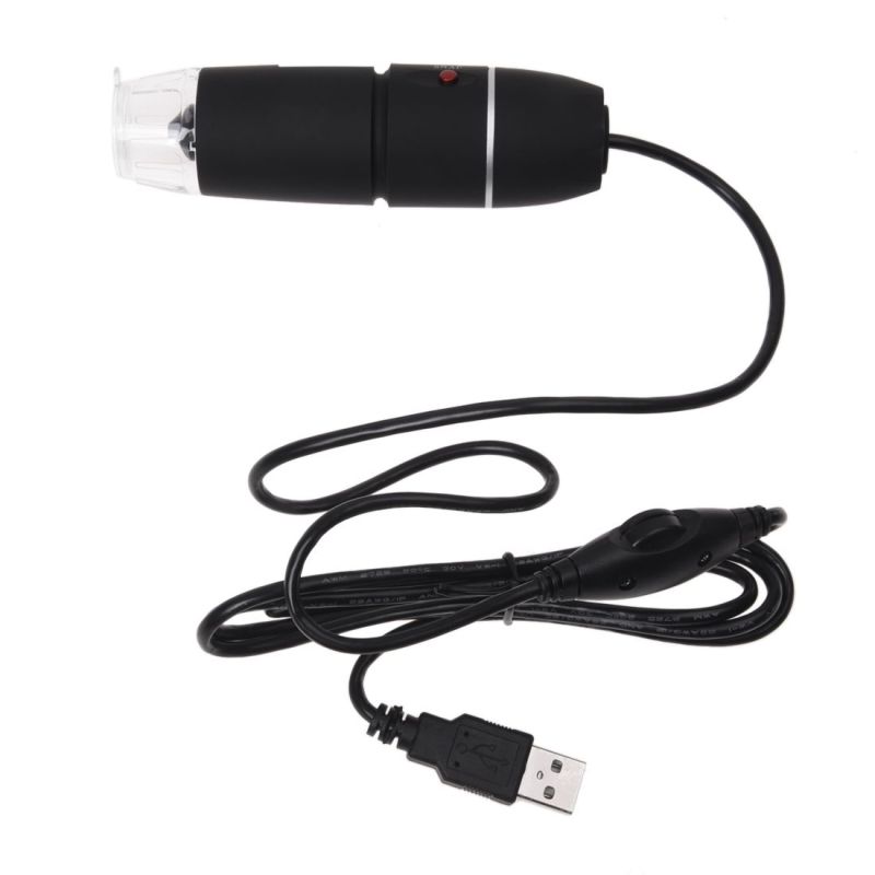 500X Microscope Black 2M Pixel USB LED White + Support