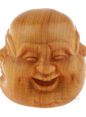 Hand Carved Four-Face Buddha Head Sculpture Ornat Indoor Off