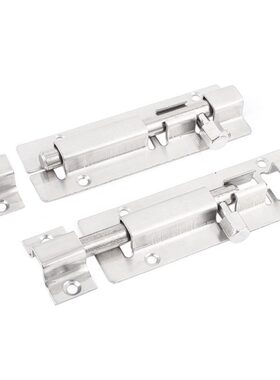 2pcs 4 Inch Long Door Latch Slide Lock Barrel Bolt Silver