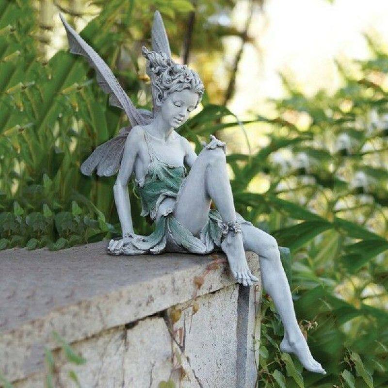 Garden Statues Tudor And Turek Sitting Fairy Statue Garden图片