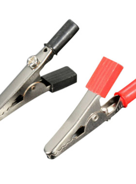 2Pcs Red Black Alligator Clips Clamp to 4mm Banana Female Ja