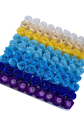 81Pcs Color Mixing Rose Bath Body Flower Floral Soap Scented