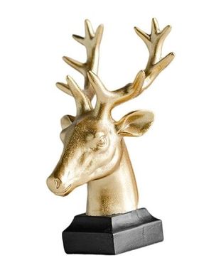 Tabletop Deer Head Statue Deer Sculpture Model Animal