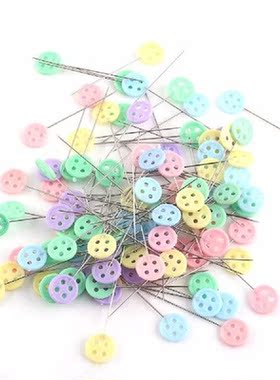 100Pcs/lot Flower Button Bowknot Patchwork Pins Needles