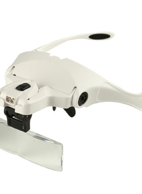 1.0X-3.5X 5 Lens Loupe Headband 2 LED Lights Eyewear Magnifi