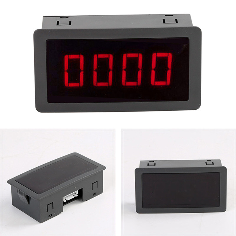 4 10-9999rpm tachometer red led tach rpm speed meter with pr