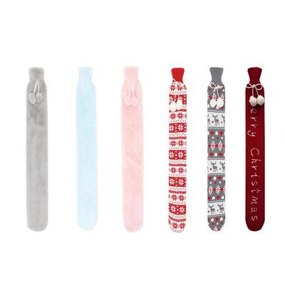 Flannel PVC Extra Long Hot Water Bottles Bag With Knitted