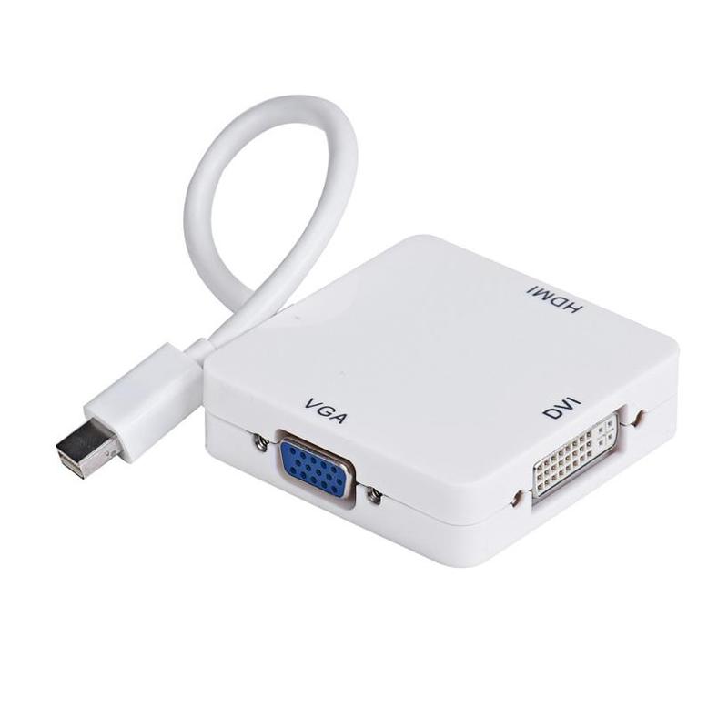 3 in 1 Mini DP Displayport To HDMI DVI VGA Adapter For MacBo