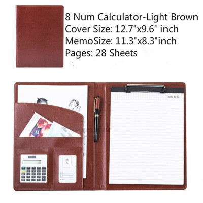 A4 P Leather Business Padfolio Organizer Case Vintage Binder