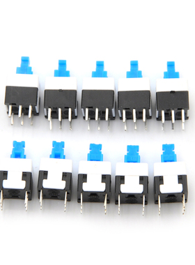 10pcsSquare 8x8x13mm 6 Pin Mini Push Button Self-locking Sw