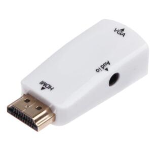 HDMI Male to VGA Female Converter Box Adapter With AV Audio