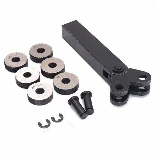 7pcs Steel Dual Wheel Knurling Tool Set with Diagonal