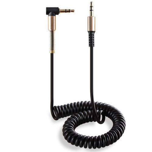 1.5m  Coiled 3.5mm AUX Cable Mini Jack to Jack Male Audio Au