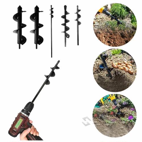 Garden Planter Spiral Drill Bit Flower Bulb Hex Shaft Auger
