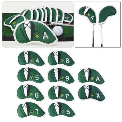 10Pack Golf Iron Covers, Thick PU Leather Golf Club Head