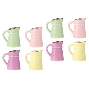 8 Pcs  Ceramic Flower Pots Creative Sideling Kettles Small