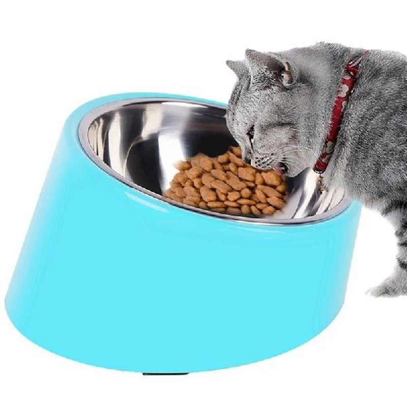 Tilting Pet Bowl Stainless Steel Detachable Anti-slip Pet