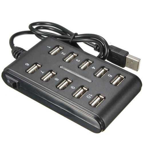 10 Port High Speed Extension Cable USB 2.0 Double Row Hub Fo