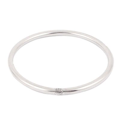 M6x100mm 304 Welded Round Ring Silver Tone