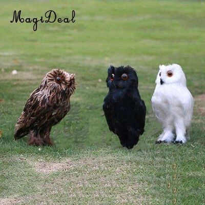 MagiDeal Fake Artificial Owl Bird Feather Realistic