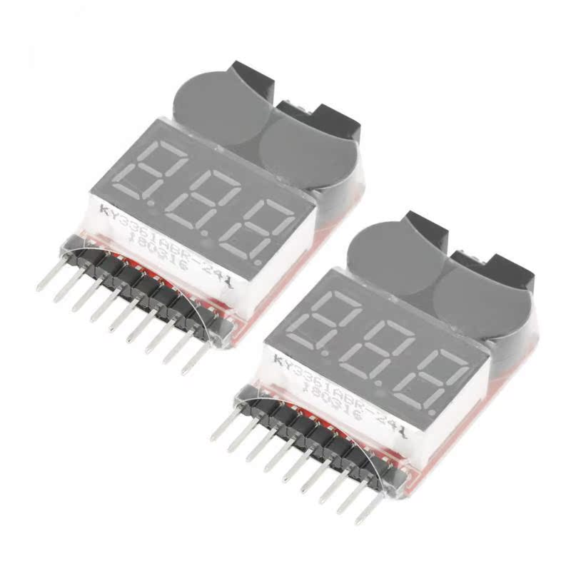 2 pcs Battery Low Alarm 1S-8S Buzzer Indicator Checker Teste