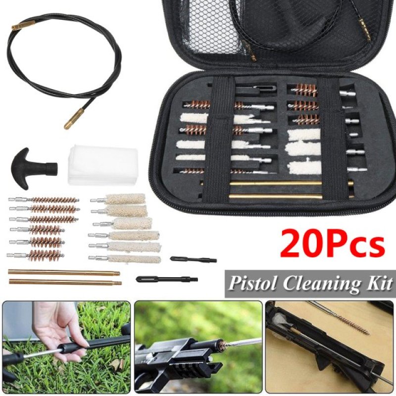 20pcs/Set Pistol Cleaning Kit Portable Rifle Brushes for Siz