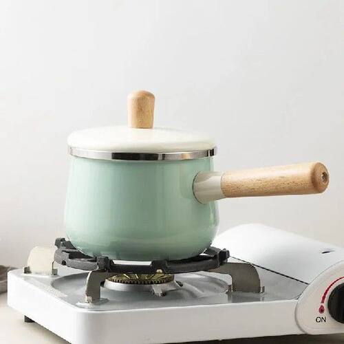 Enamel Enamel Single Handle Small Milk Pot Cute Noodle