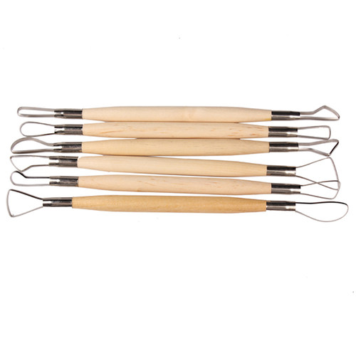 6PCS 8 inch Double End Conventional Ribbon Tool Wood Handle