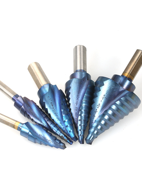 5pcs Step Drill Spiral Groove Triangular Shank Stepped