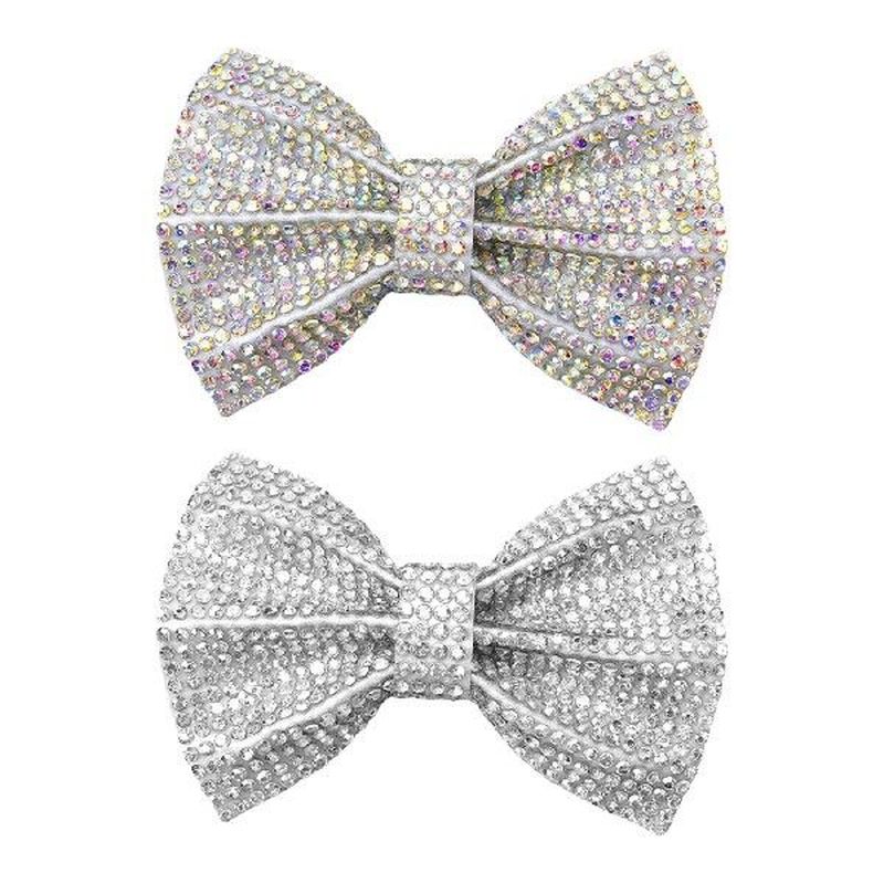 5Pcs Crystal Bow Patches Embellishments Diamonds Appliques