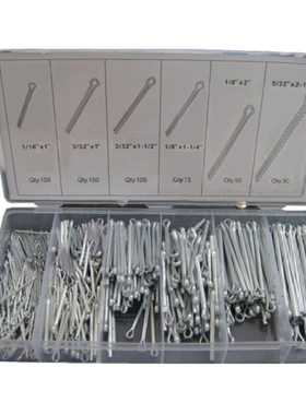 555 Pcs industrial Carbon Steel Galvanized cotter pin assort