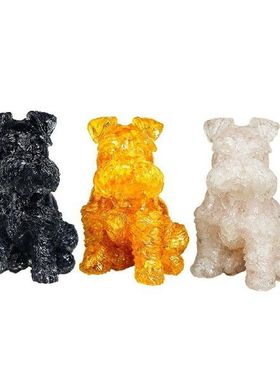 Sitting Schnauzer Figurine Statue Animal Sculpture Tabletop