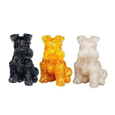 Sitting Schnauzer Figurine Statue Animal Sculpture Tabletop
