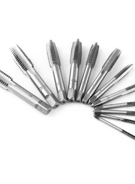 12pcs Screw Thread Hand Tap Set Straight Flutes M3/M4/M6/M8/