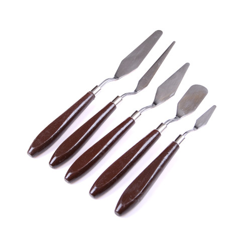 Mixed Palette Scraper Set Spatula Knives Wooden Handle Paint