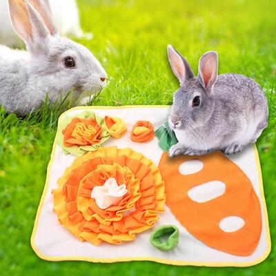 Washable Feeding Blanket Rabbit Foraging Mat Dog Fleece