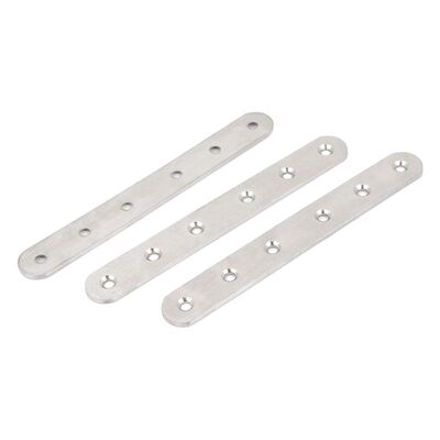 156mmx20mm 6 Holes Flat Brackets Mending Repair Plates 3pcs