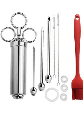BBQ Steak Needle Set Stainless Steel Spice Syringe Picnic