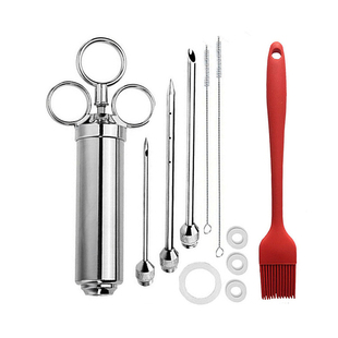 BBQ Steak Needle Set Stainless Steel Spice Syringe Picnic