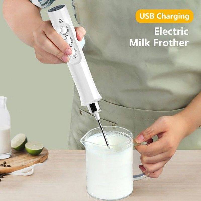 3 in 1 handheld rechargeable electric milk frother foam