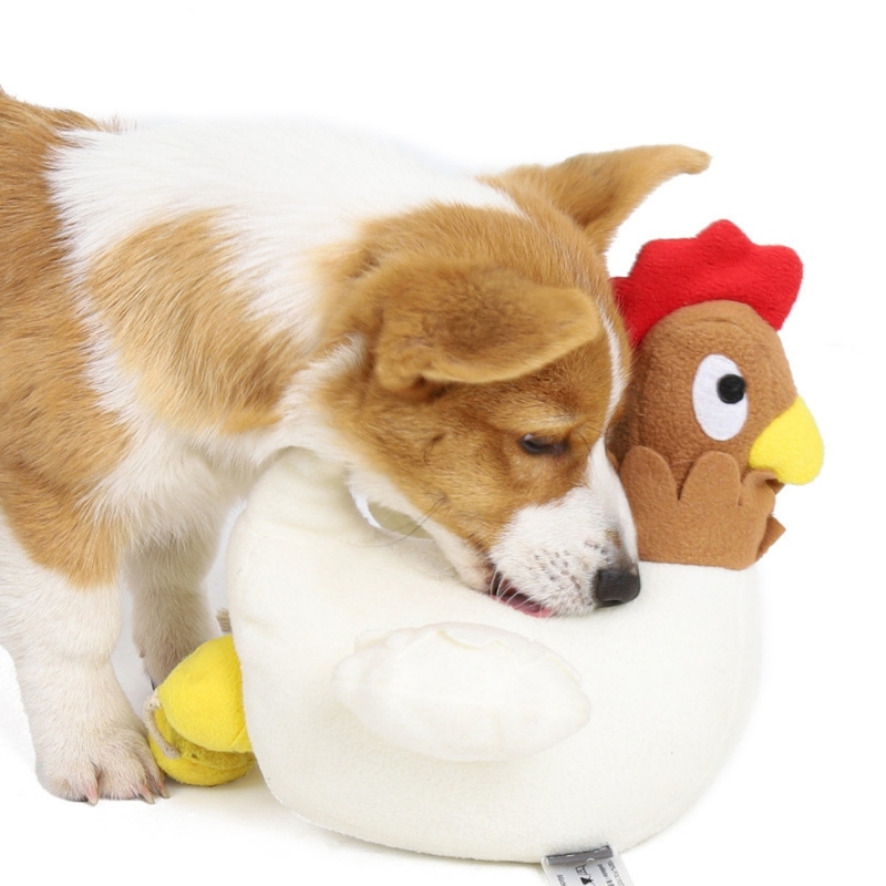 Pet Plush Sniffer Dog Hen Laying Eggs Anti-disassembly