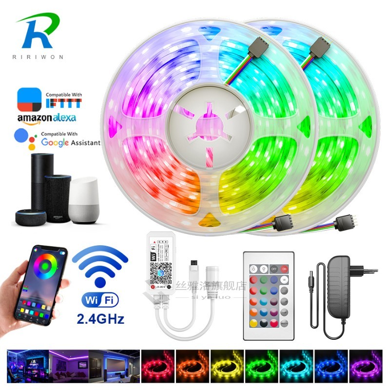 5m 10m 15m WiFi LED Strip Light RGB Waterproof D 5050 2835 D