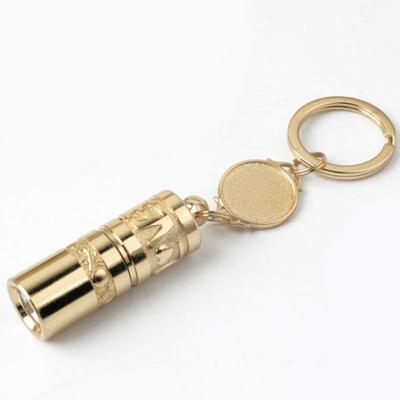 LED Flashlight Golden Mini  Torch Lamp Camping with Keychain