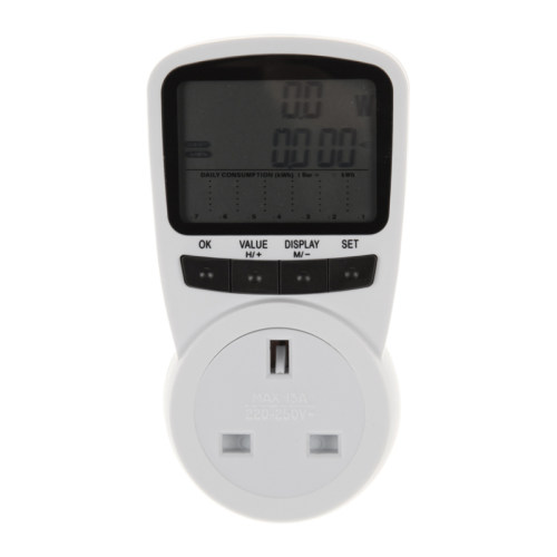 UK Plug Wattmeter Power Analyzer Power Meter Energy Meter Kw