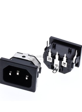 IEC 60320 C14 PCB mount AC Receptacle socket inlet Snap-In M