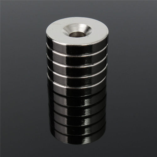 5pcs 20 x 4mm Round Neodymium Counter Sunk Ring Magnets Hole
