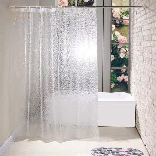 3D Water Cube PEVA Shower Curtain Waterproof Transparent
