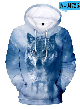 3 To 14 Years Kids Hoodies Ice Fire Wolf 3D Printed Hoodie S
