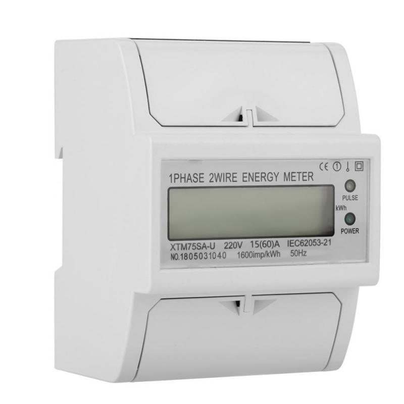220V DIN-Rail Meter 1 Phase 2 Wire 4P KWh Meter Energy Meter